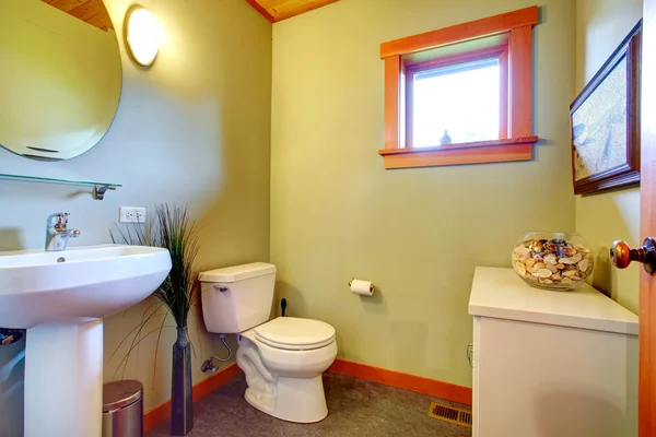 Cozy light olive bathroom