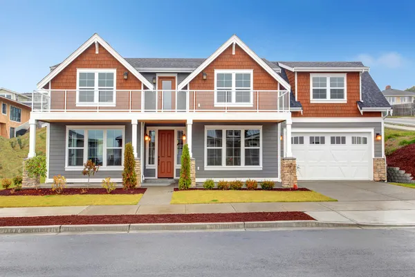 Modern house with glass screened walkout deck