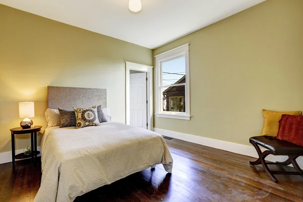 Bedroom interior with hardwood floor