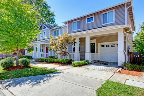 Classic house exterior with garage