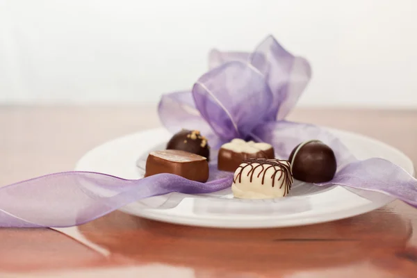 Chocolates with Purple Ribbon