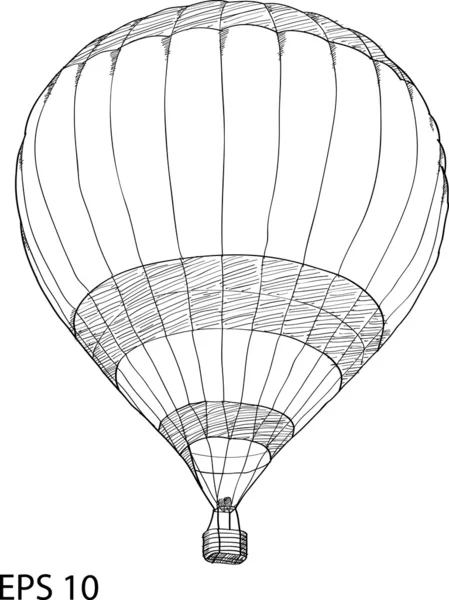 Hot Air Balloon Vector Sketch Up line, EPS 10.