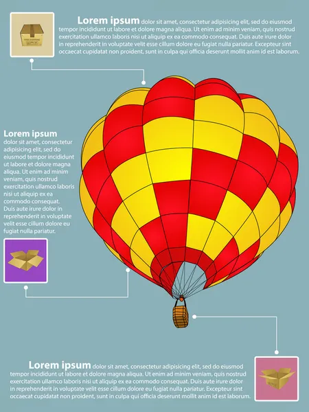 Infographic Diagram of Hot Air Balloon Vector Illustration EPS 10, For Business and Transportation Concept. — Stock Vector #32375661
