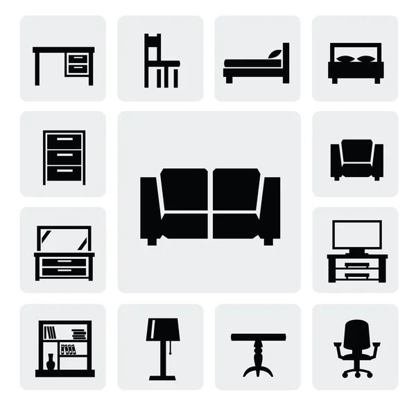 Furniture icon set — Stock Vector © bioraven 16638559