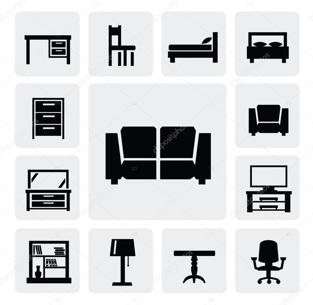 Furniture icon set — Stock Vector © bioraven 16638559