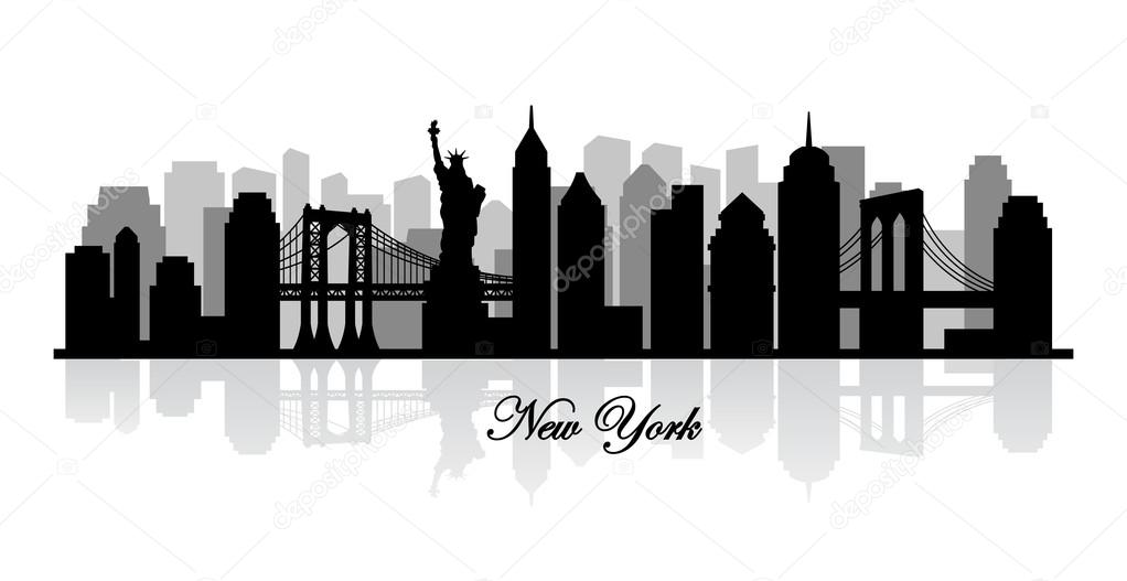 vector new york skyline silhouette stock vector vector new york skyline silhouette stock vector
