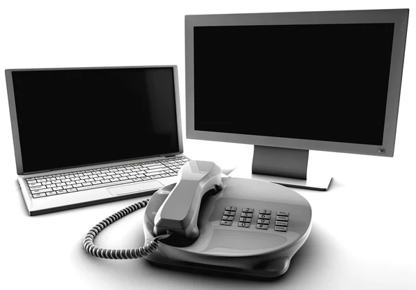 捆绑的网络电视和固定电话 - 图库照片Fibonac