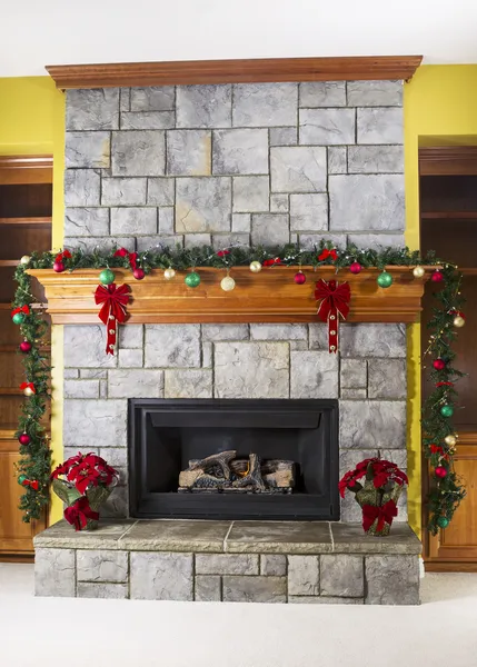 Cozy warm fireplace for the holidays