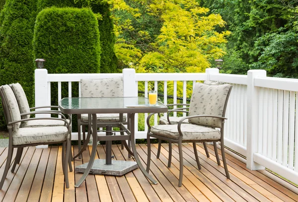 Outdoor Furniture on Cedar Wood Patio during nice day
