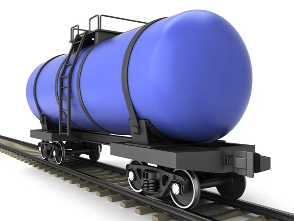 Blue railroad tank wagon