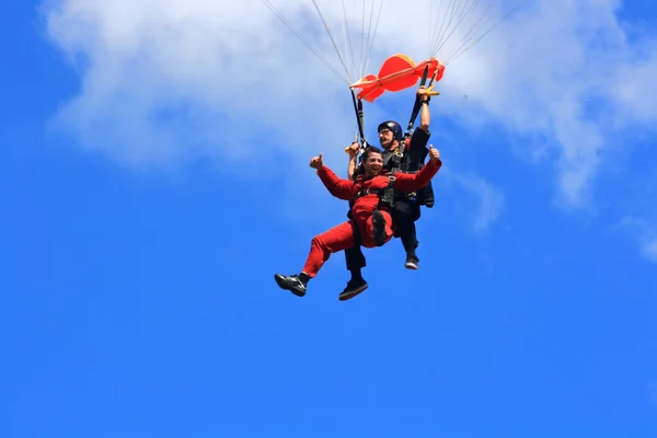 Joy of first parachute jump