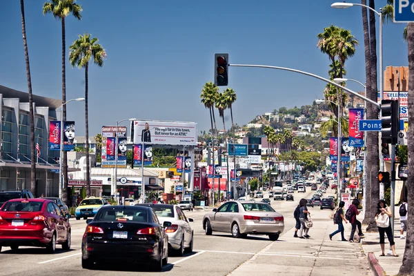 Traffic and tourists pack at Sunset Strip