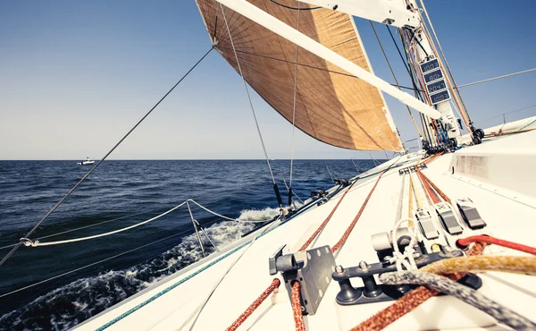 Boat floats in the sea