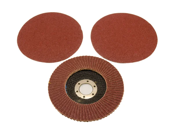 Sandpaper for sander grinder tool on white