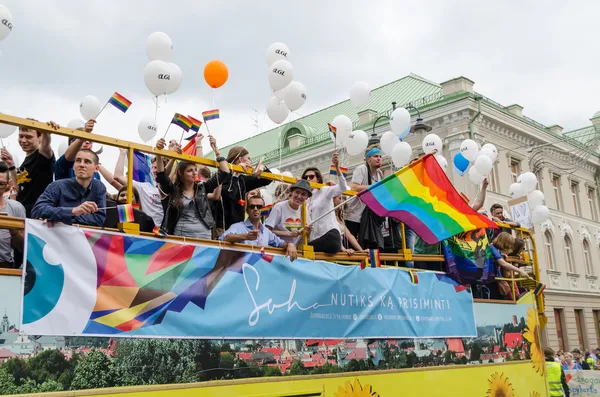 Open bus participants Baltic pride gay parade