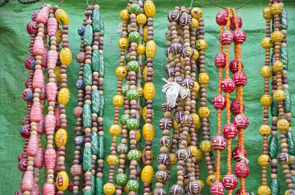Colorful jewelry in India street market
