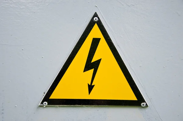 High voltage sign on white background