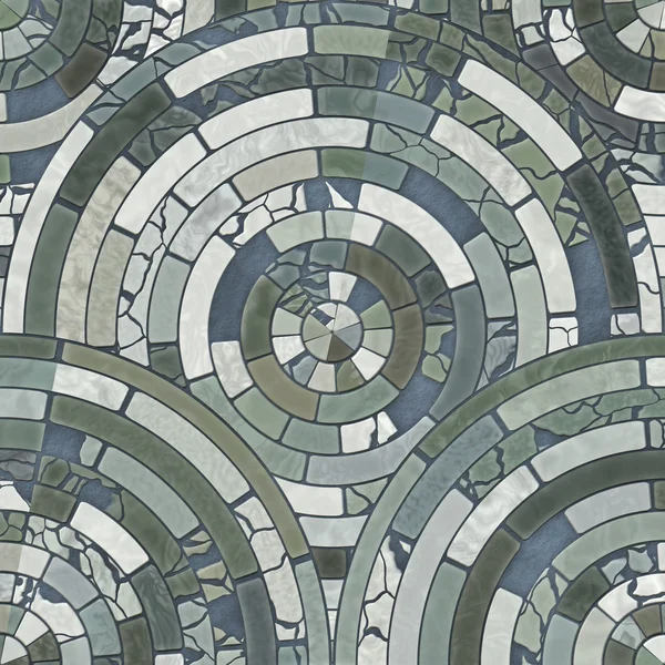 Green circle stone floor tiles