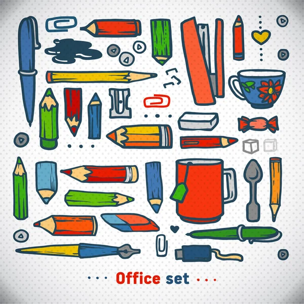 Business office set, vector. school and office illustration — Stock Vector #25165661
