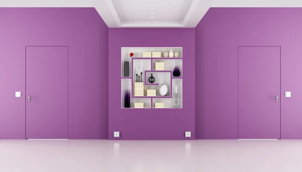 Doors flush with the wall in a purple room — Stock Photo #35542321