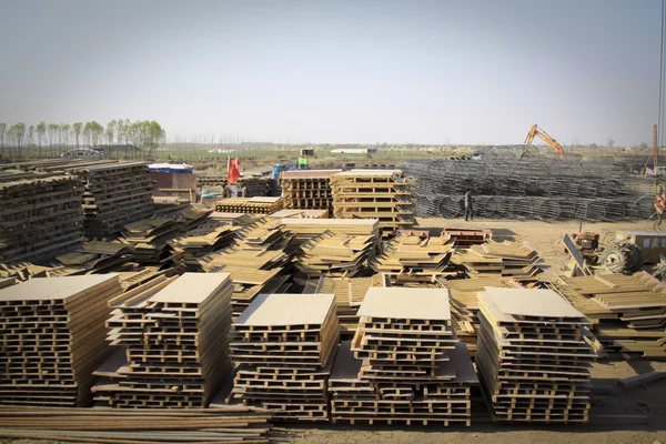 Materials piled up at a construction site, north china