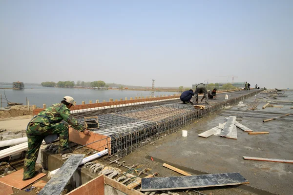 Bridge construction site in north China