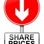 Royalty-Free Stock Photo: Share price decrease.