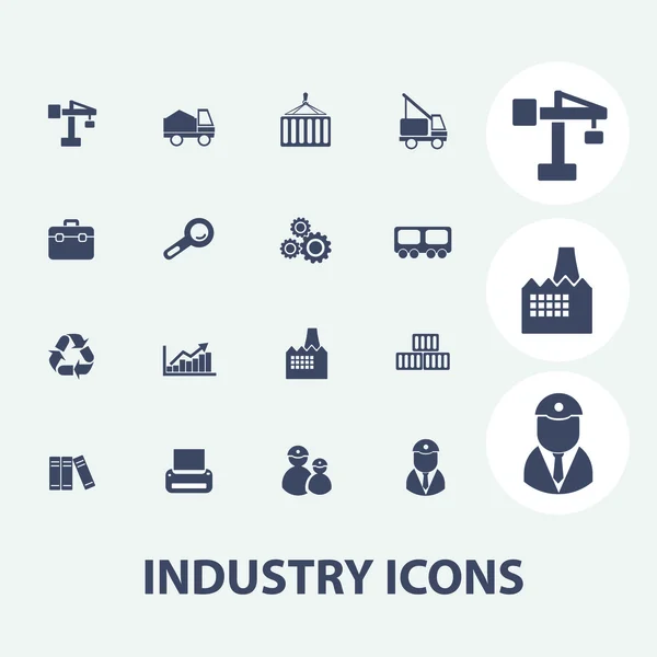 Industry icons set, vector