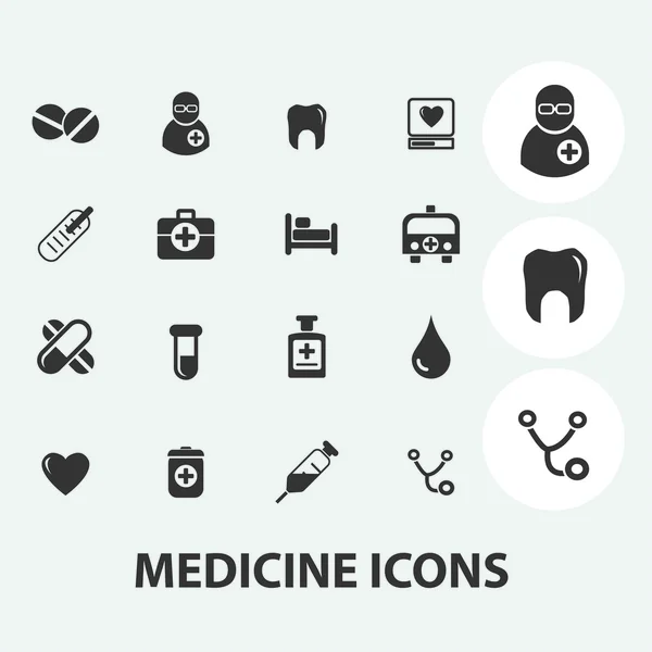 Medicine, health care icons set, vector