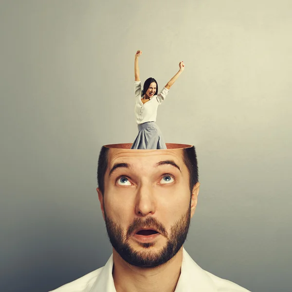 Businessman with dancing woman