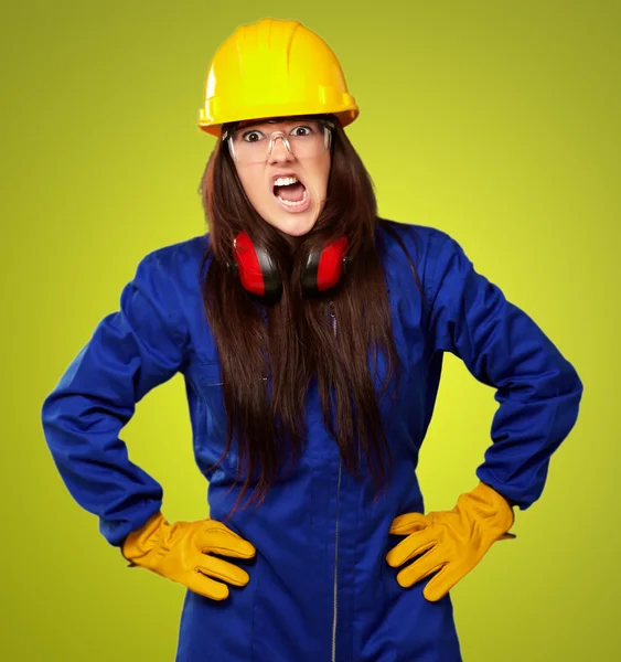 Woman Worker With Helmet