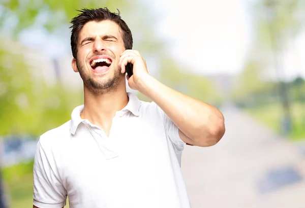 Portrait Of A Man Talking On The Cell Phone