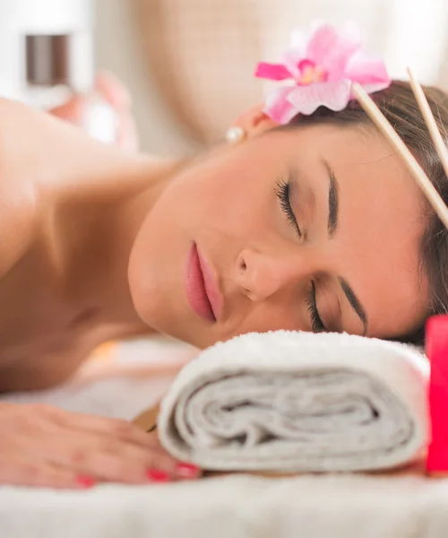 Beautiful Woman Relaxing In Spa