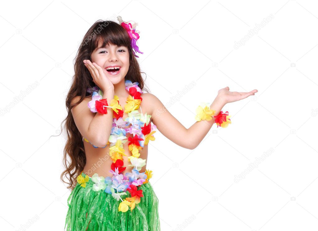A little girl in Hawaiian dress — Stock Photo © iagodina 26836435