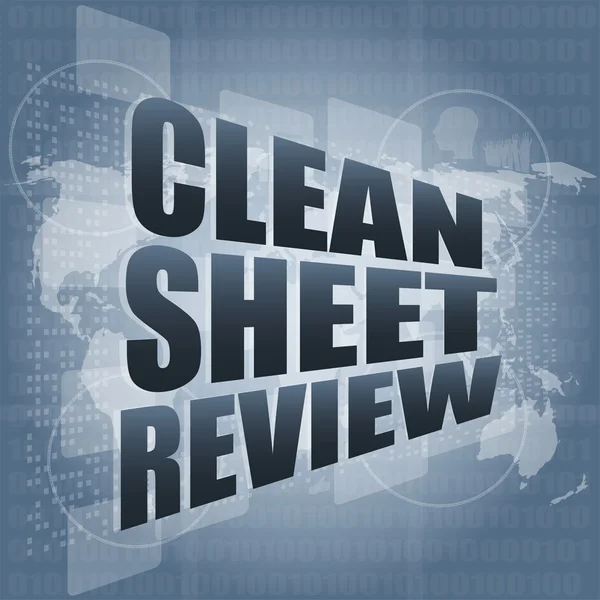 Clean sheet review on touch screen, media communication on the internet