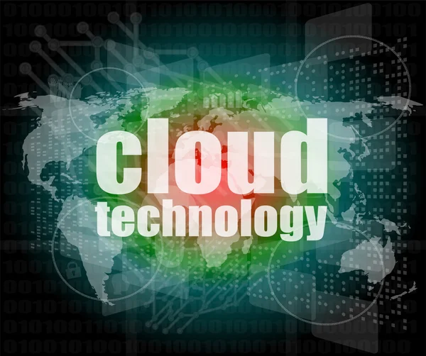 Words cloud technology on digital screen, information technology concept
