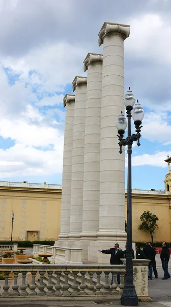 Ornamental columns on Avenida Maria Cristina in Montjuic