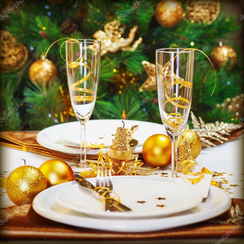 Christmas dinner in restaurant — Stock Photo © Anna_Om #15831337