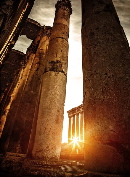 Baalbeck ruins in sunset