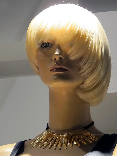 Beautiful mannequin with blond bob