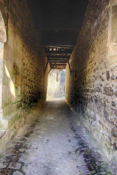 Streets typical of old world heritage village of Santillana del