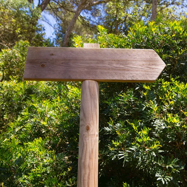 Wooden track road sign in Mediterranean