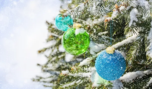 Colored balls on the Christmas tree
