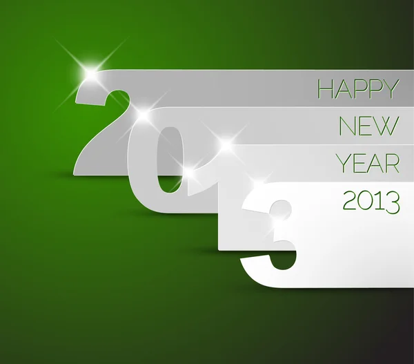 Happy New Year 2013 green vector card