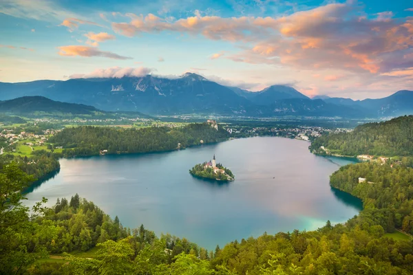 Bled Lake in Julian Alps, Slovenia.