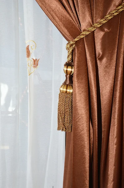 Brown silk curtain