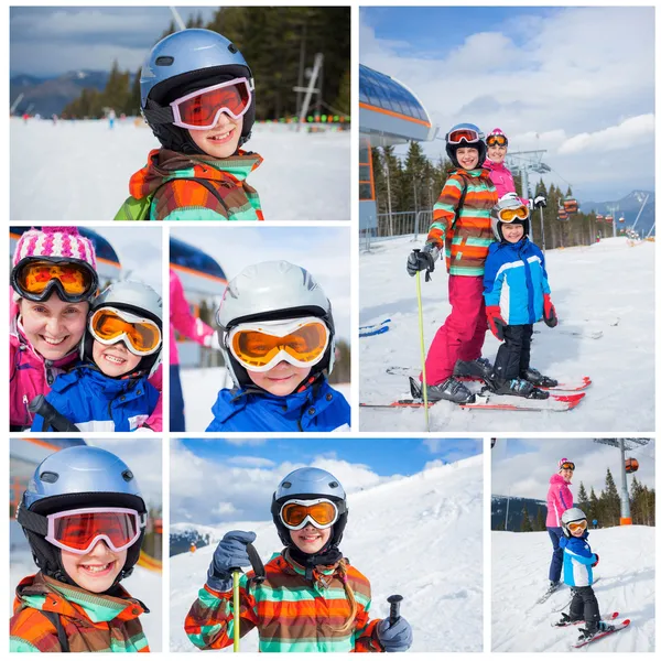 Skiing, winter, family