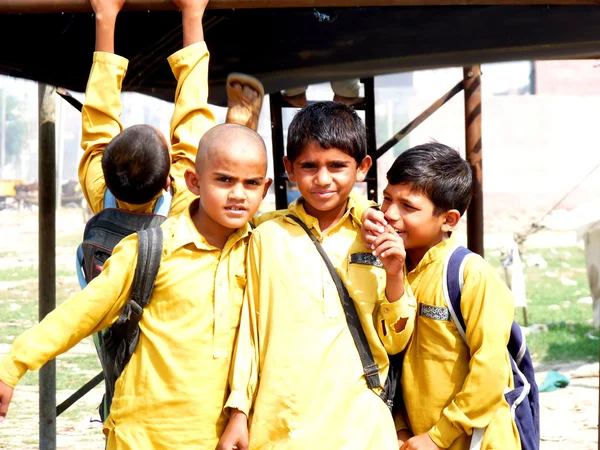 A group of village school students