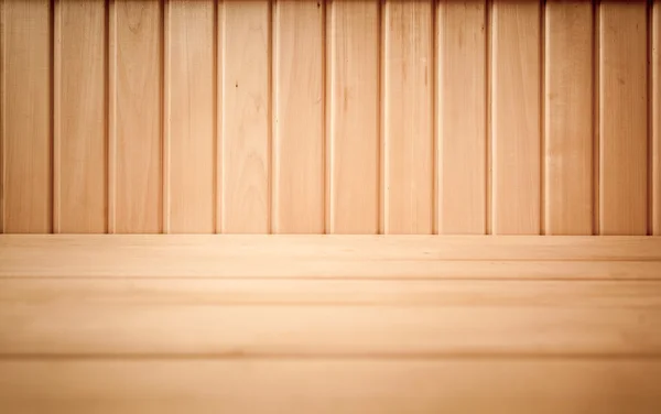 Shot of brown wooden planks on floor and wall