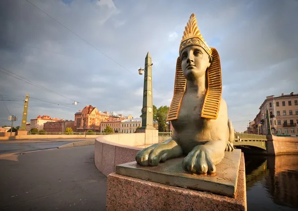 Sphinx chimera on Egyptian Bridge in Saint-Petersburg